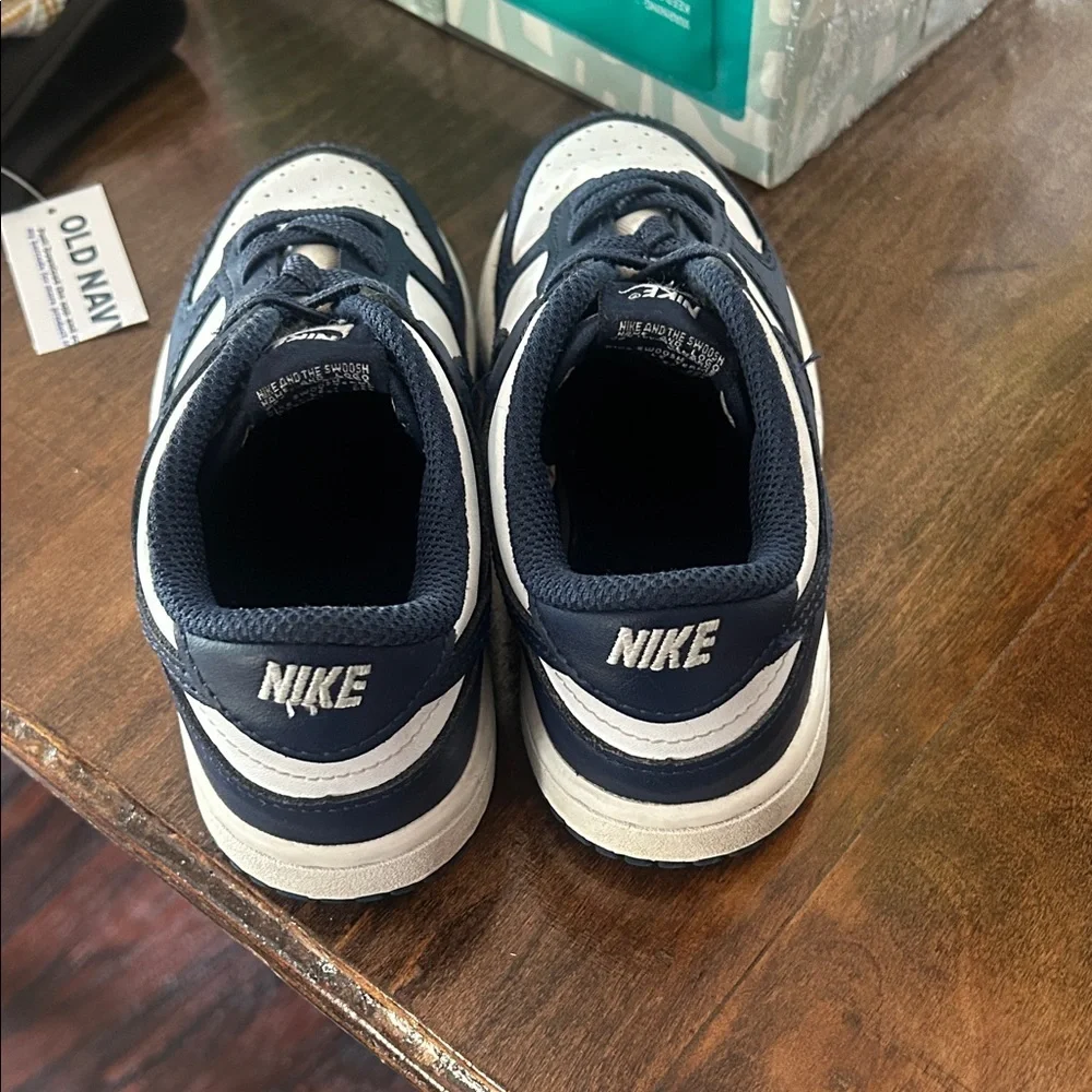 Nike Navy and White Kids' Low-Top Sneakers